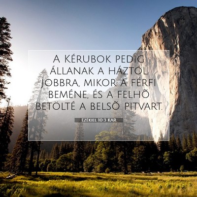 Picture 07 - Ezékiel 10:3 KAR - A Kérubok pedig állanak a háztól jobbra, - Bible Verse Picture