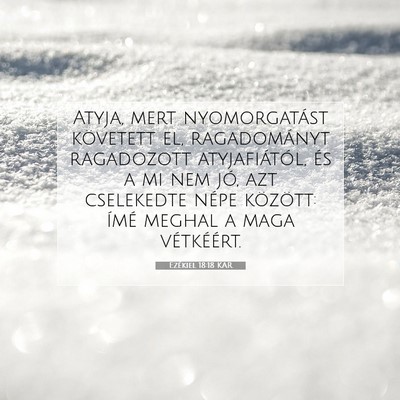 Picture 07 - Ezékiel 18:18 KAR - Atyja, mert nyomorgatást követett el, - Bible Verse Picture