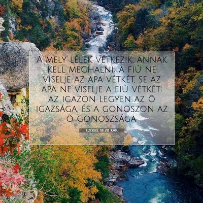 Picture 07 - Ezékiel 18:20 KAR - A mely lélek vétkezik, annak kell meghalni; a - Bible Verse Picture