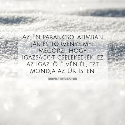 Picture 07 - Ezékiel 18:9 KAR - Az én parancsolatimban jár és törvényeimet - Bible Verse Picture