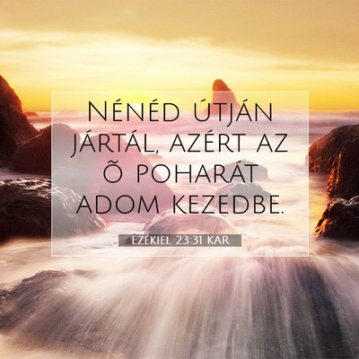 Picture 07 - Ezékiel 23:31 KAR - Nénéd útján jártál, azért az õ poharát - Bible Verse Picture