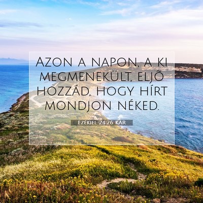 Picture 07 - Ezékiel 24:26 KAR - Azon a napon, a ki megmenekült, eljõ hozzád, - Bible Verse Picture