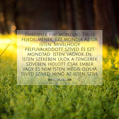 Picture 07 - Ezékiel 28:2 KAR - Embernek fia! mondjad Tírus fejedelmének: Ezt - Bible Verse Picture