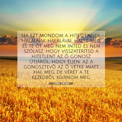 Picture 07 - Ezékiel 3:18 KAR - Ha ezt mondom a hitetlennek: Halálnak - Bible Verse Picture