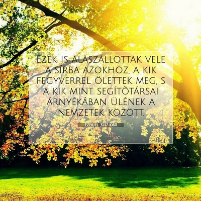 Picture 07 - Ezékiel 31:17 KAR - Ezek is alászállottak vele a sírba azokhoz, a - Bible Verse Picture