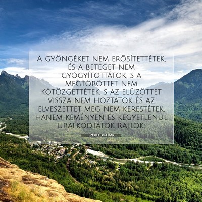 Picture 07 - Ezékiel 34:4 KAR - A gyöngéket nem erõsítettétek, és a beteget - Bible Verse Picture