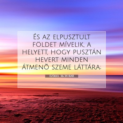 Picture 07 - Ezékiel 36:34 KAR - És az elpusztult földet mívelik, a helyett, - Bible Verse Picture