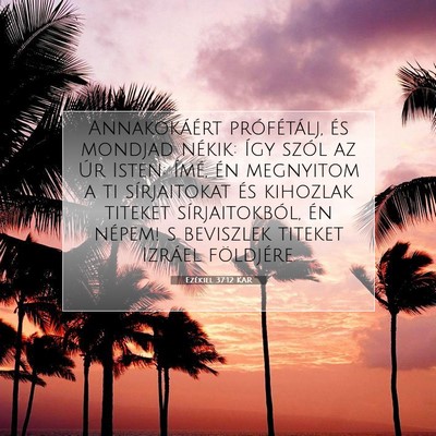 Picture 07 - Ezékiel 37:12 KAR - Annakokáért prófétálj, és mondjad nékik: - Bible Verse Picture