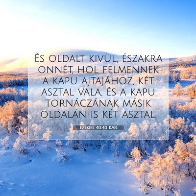 Picture 07 - Ezékiel 40:40 KAR - És oldalt kivül, északra onnét, hol felmennek - Bible Verse Picture