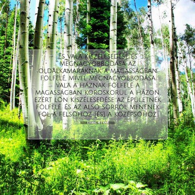 Picture 07 - Ezékiel 41:7 KAR - És vala kiszélesedése és megnagyobbodása az - Bible Verse Picture