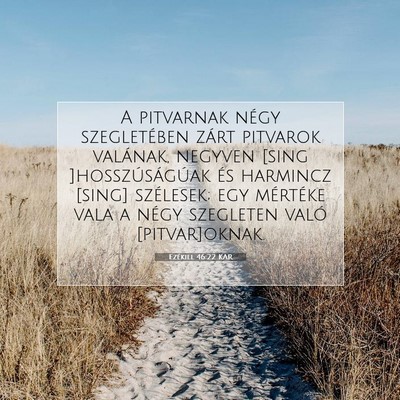 Picture 07 - Ezékiel 46:22 KAR - A pitvarnak négy szegletében zárt pitvarok - Bible Verse Picture