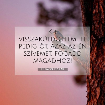 Picture 07 - Filemon 1:12 KAR - Kit visszaküldöttem; te pedig õt, azaz az én - Bible Verse Picture