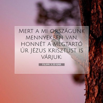 Picture 07 - Filippi 3:20 KAR - Mert a mi országunk mennyekben van, honnét a - Bible Verse Picture