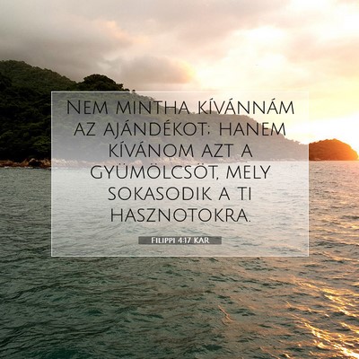 Picture 07 - Filippi 4:17 KAR - Nem mintha kívánnám az ajándékot; hanem - Bible Verse Picture