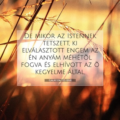 Picture 07 - Galátzia 1:15 KAR - De mikor az Istennek tetszett, ki elválasztott - Bible Verse Picture