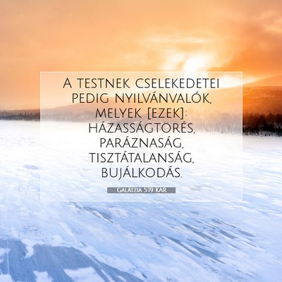 Picture 07 - Galátzia 5:19 KAR - A testnek cselekedetei pedig nyilvánvalók, - Bible Verse Picture