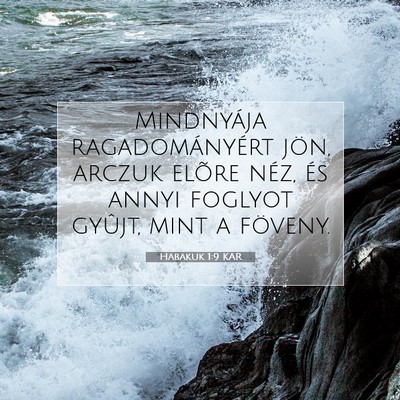 Picture 07 - Habakuk 1:9 KAR - Mindnyája ragadományért jön, arczuk elõre - Bible Verse Picture