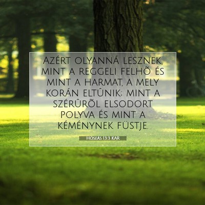 Picture 07 - Hóseás 13:3 KAR - Azért olyanná lesznek, mint a reggeli felhõ - Bible Verse Picture