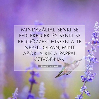 Picture 07 - Hóseás 4:4 KAR - Mindazáltal senki se perlekedjék, és senki se - Bible Verse Picture