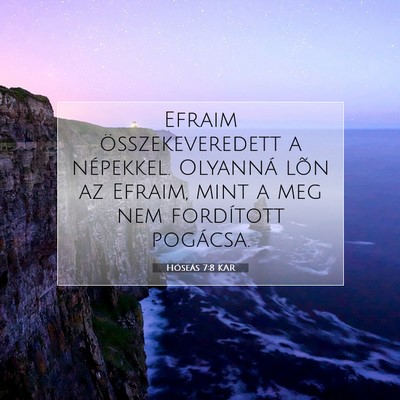 Picture 07 - Hóseás 7:8 KAR - Efraim összekeveredett a népekkel. Olyanná - Bible Verse Picture