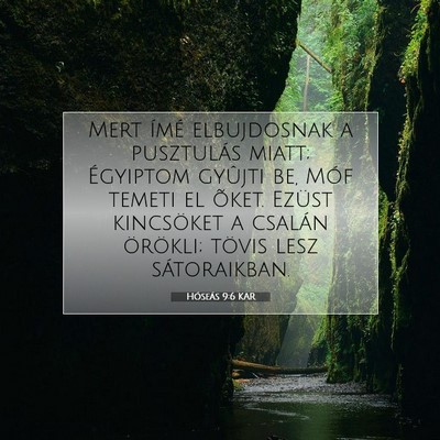 Picture 07 - Hóseás 9:6 KAR - Mert ímé elbujdosnak a pusztulás miatt; - Bible Verse Picture
