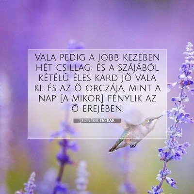 Picture 07 - Jelenések 1:16 KAR - Vala pedig a jobb kezében hét csillag; és a - Bible Verse Picture
