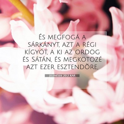 Picture 07 - Jelenések 20:2 KAR - És megfogá a sárkányt, azt a régi kígyót, - Bible Verse Picture