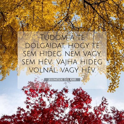 Picture 07 - Jelenések 3:15 KAR - Tudom a te dolgaidat, hogy te sem hideg nem vagy, - Bible Verse Picture