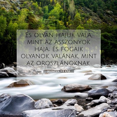Picture 07 - Jelenések 9:8 KAR - És olyan hajuk vala, mint az asszonyok haja; és - Bible Verse Picture