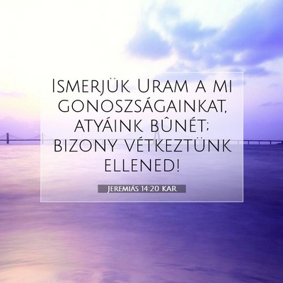 Picture 07 - Jeremiás 14:20 KAR - Ismerjük Uram a mi gonoszságainkat, atyáink - Bible Verse Picture