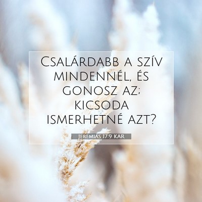 Picture 07 - Jeremiás 17:9 KAR - Csalárdabb a szív mindennél, és gonosz az; - Bible Verse Picture