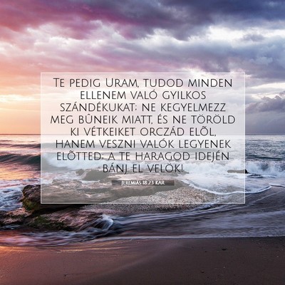 Picture 07 - Jeremiás 18:23 KAR - Te pedig Uram, tudod minden ellenem való gyilkos - Bible Verse Picture