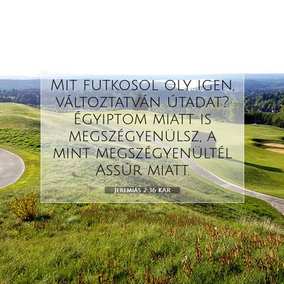 Picture 07 - Jeremiás 2:36 KAR - Mit futkosol oly igen, változtatván útadat? - Bible Verse Picture