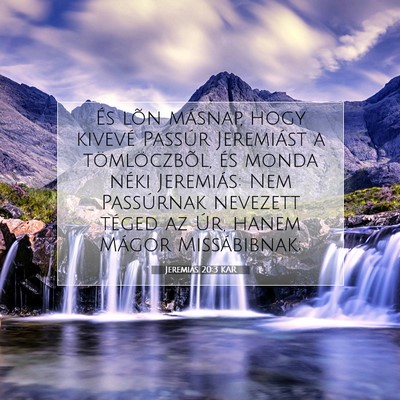 Picture 07 - Jeremiás 20:3 KAR - És lõn másnap, hogy kivevé Passúr Jeremiást - Bible Verse Picture