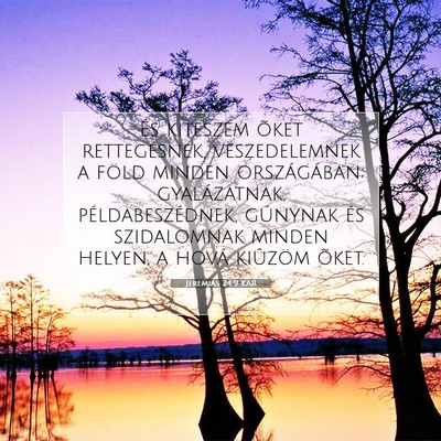 Picture 07 - Jeremiás 24:9 KAR - És kiteszem õket rettegésnek, veszedelemnek a - Bible Verse Picture