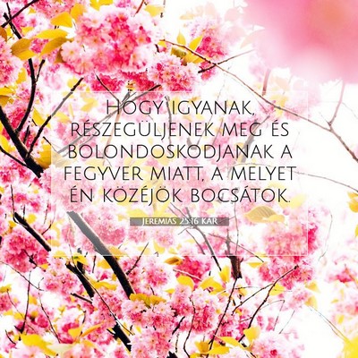 Picture 07 - Jeremiás 25:16 KAR - Hogy igyanak, részegüljenek meg és - Bible Verse Picture