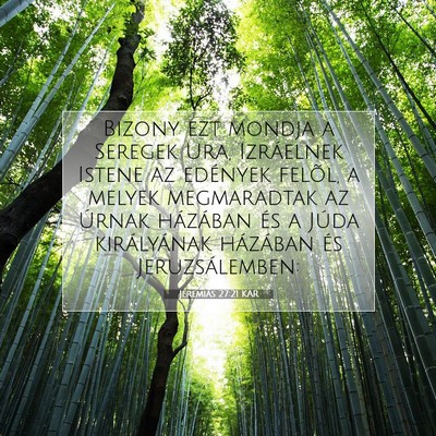 Picture 07 - Jeremiás 27:21 KAR - Bizony ezt mondja a Seregek Ura, Izráelnek - Bible Verse Picture