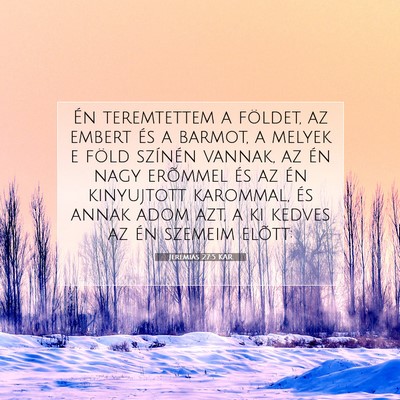 Picture 07 - Jeremiás 27:5 KAR - Én teremtettem a földet, az embert és a - Bible Verse Picture