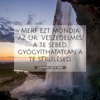 Picture 07 - Jeremiás 30:12 KAR - Mert ezt mondja az Úr: Veszedelmes a te sebed, - Bible Verse Picture