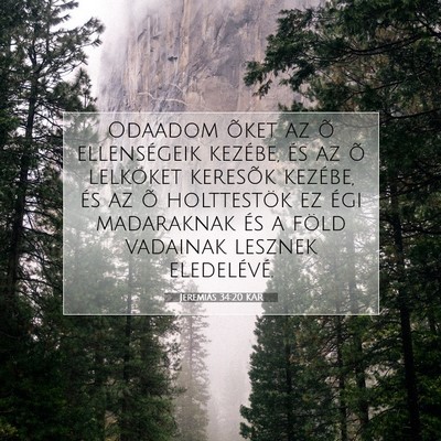 Picture 07 - Jeremiás 34:20 KAR - Odaadom õket az õ ellenségeik kezébe, és az - Bible Verse Picture