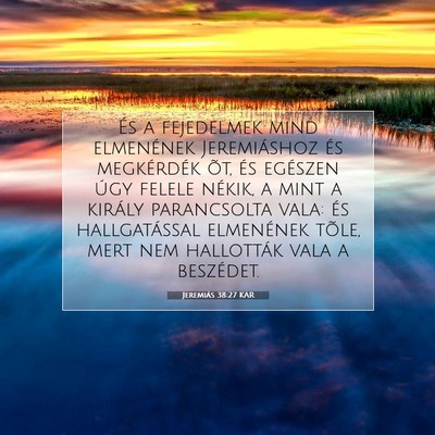 Picture 07 - Jeremiás 38:27 KAR - És a fejedelmek mind elmenének Jeremiáshoz és - Bible Verse Picture