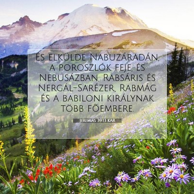Picture 07 - Jeremiás 39:13 KAR - És elkülde Nabuzáradán, a poroszlók feje, - Bible Verse Picture