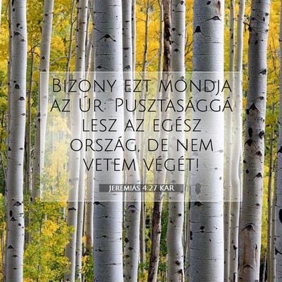 Picture 07 - Jeremiás 4:27 KAR - Bizony ezt mondja az Úr: Pusztasággá lesz az - Bible Verse Picture