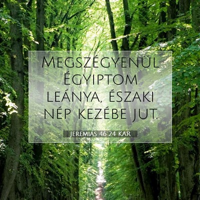 Picture 07 - Jeremiás 46:24 KAR - Megszégyenül Égyiptom leánya, északi nép - Bible Verse Picture