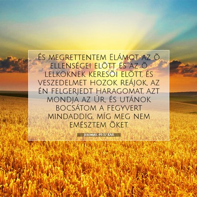 Picture 07 - Jeremiás 49:37 KAR - És megrettentem Elámot az õ ellenségei elõtt - Bible Verse Picture