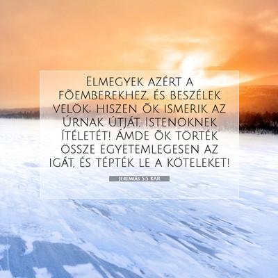 Picture 07 - Jeremiás 5:5 KAR - Elmegyek azért a fõemberekhez, és beszélek - Bible Verse Picture