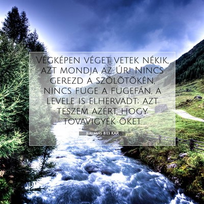 Picture 07 - Jeremiás 8:13 KAR - Végképen véget vetek nékik, azt mondja az - Bible Verse Picture