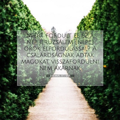 Picture 07 - Jeremiás 8:5 KAR - Miért fordult el ez a nép, Jeruzsálem [népe,] - Bible Verse Picture