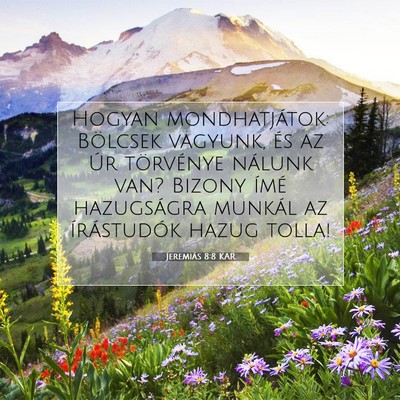 Picture 07 - Jeremiás 8:8 KAR - Hogyan mondhatjátok: Bölcsek vagyunk, és az - Bible Verse Picture