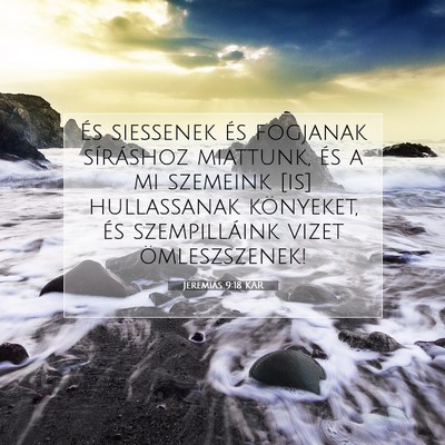 Picture 07 - Jeremiás 9:18 KAR - És siessenek és fogjanak síráshoz miattunk, - Bible Verse Picture